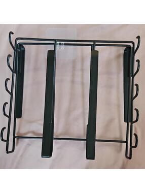 Black Metal Freestanding Pan Organizer Rack, 3 Compartments, Modern, Easy Clean